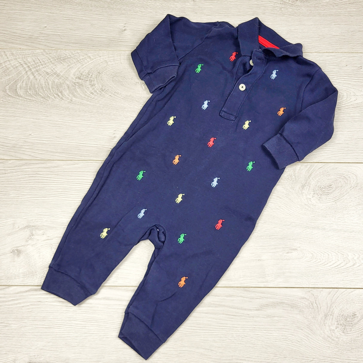 ECRS2 - Ralph Lauren navy polo romper. Size 6 months