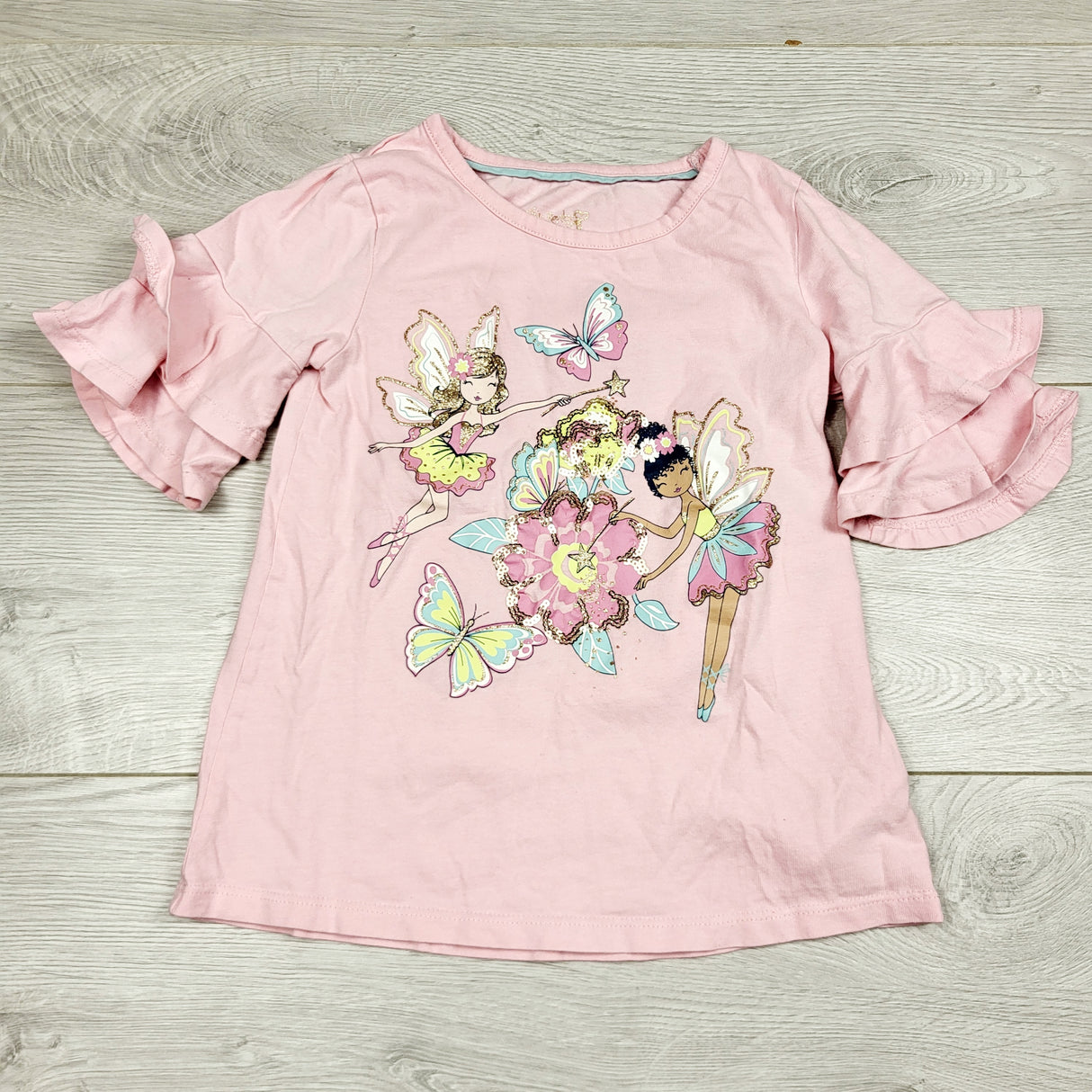 MHAN3 - Cynthia Rowley pink top with fairies. Size 4T