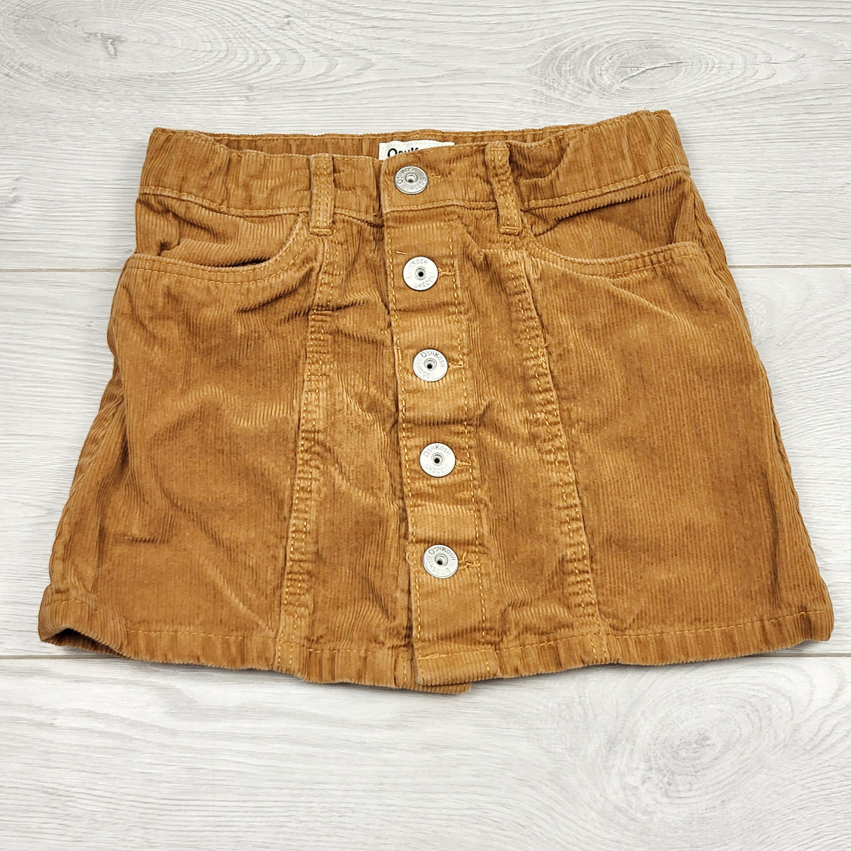 RMAZ2 - Oshkosh tan corduroy button down skirt. Size 5T