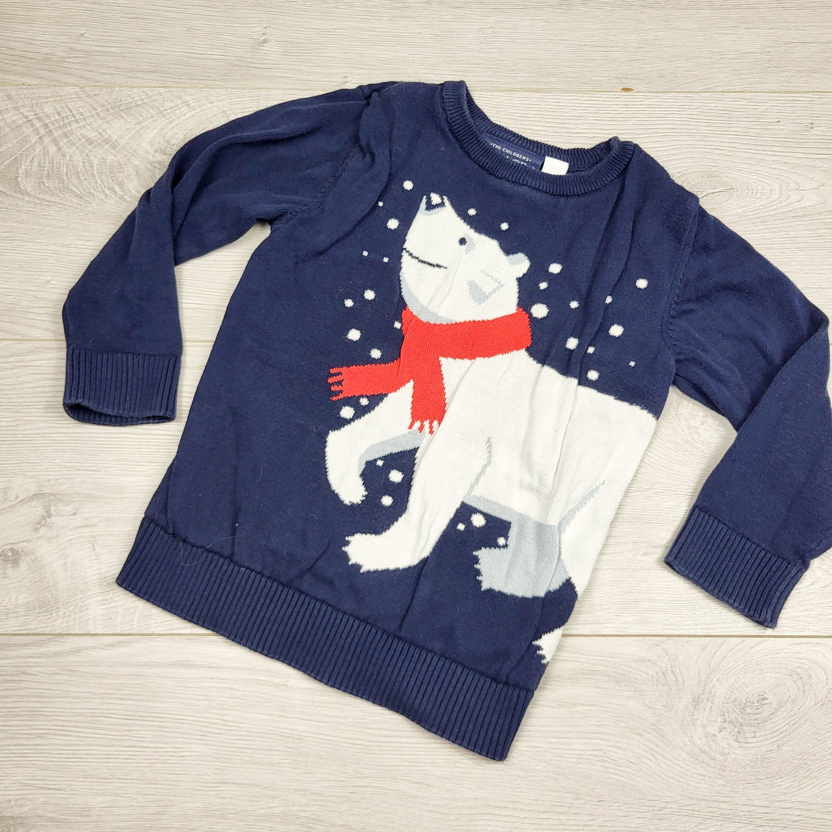 RMAZ2 - Children's Place navy polar bear sweater. Size 4T