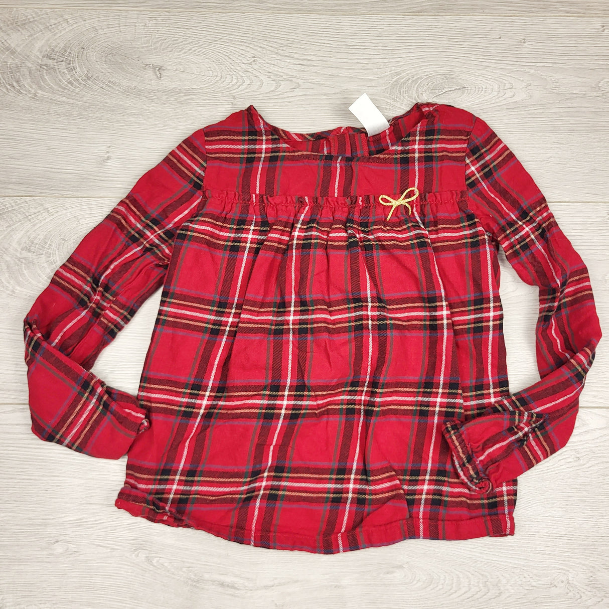 RMAZ22 - Carters red plaid long sleeved top. Size 6/6X