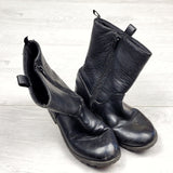 ESZ2 - Old Navy black zip up faux leather boots. Size 11