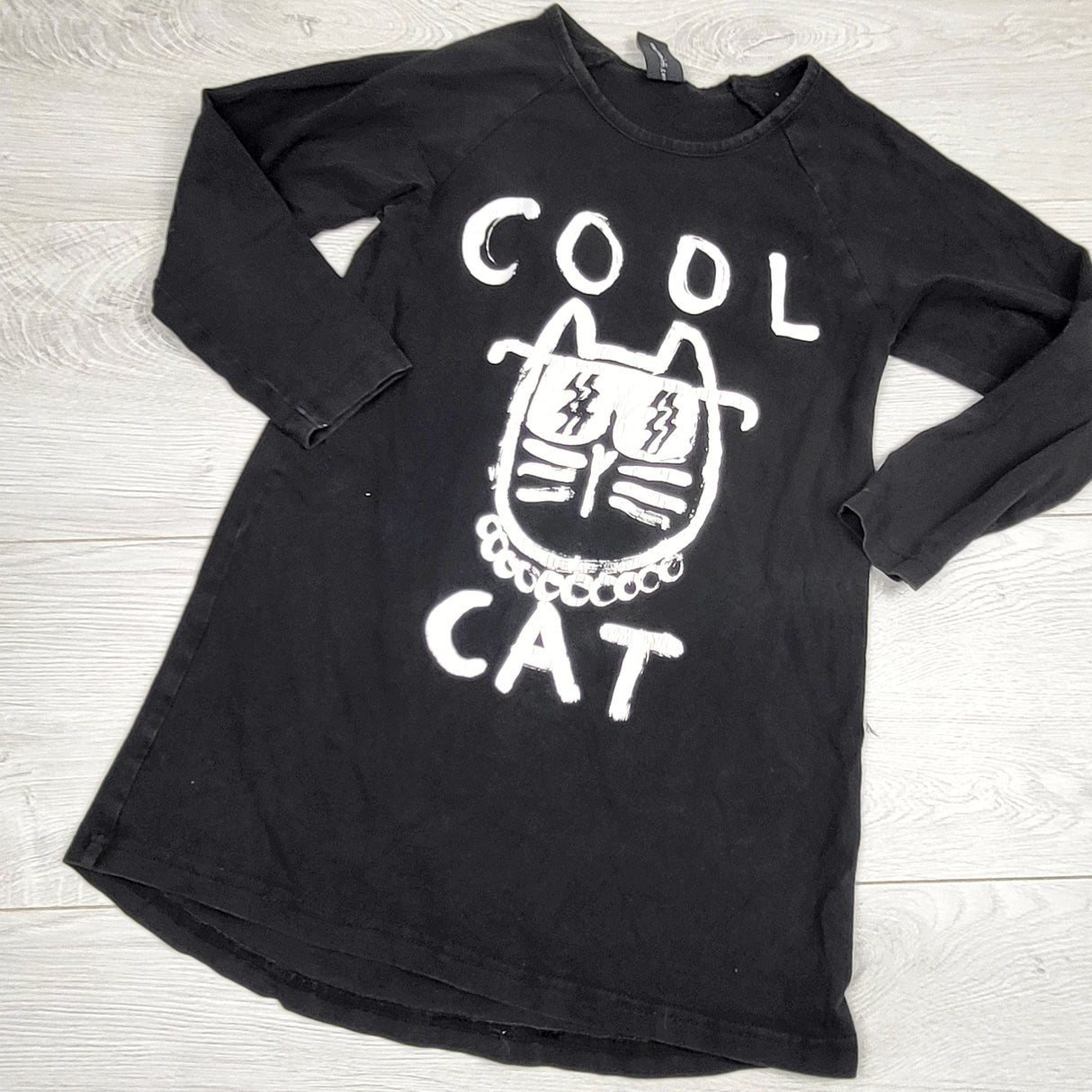 ESZ2 - Minti (Australian brand) black cool cat cotton dress. size 5T