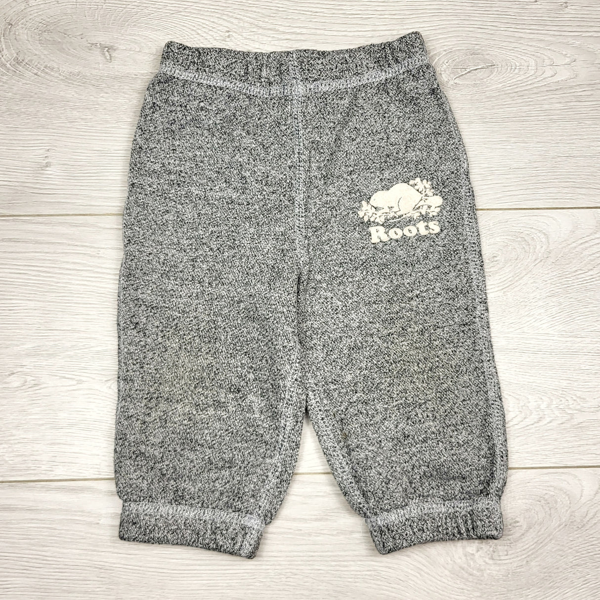 SPRCH1 - Roots salt and pepper grey cotton pants. Size 6-12 months