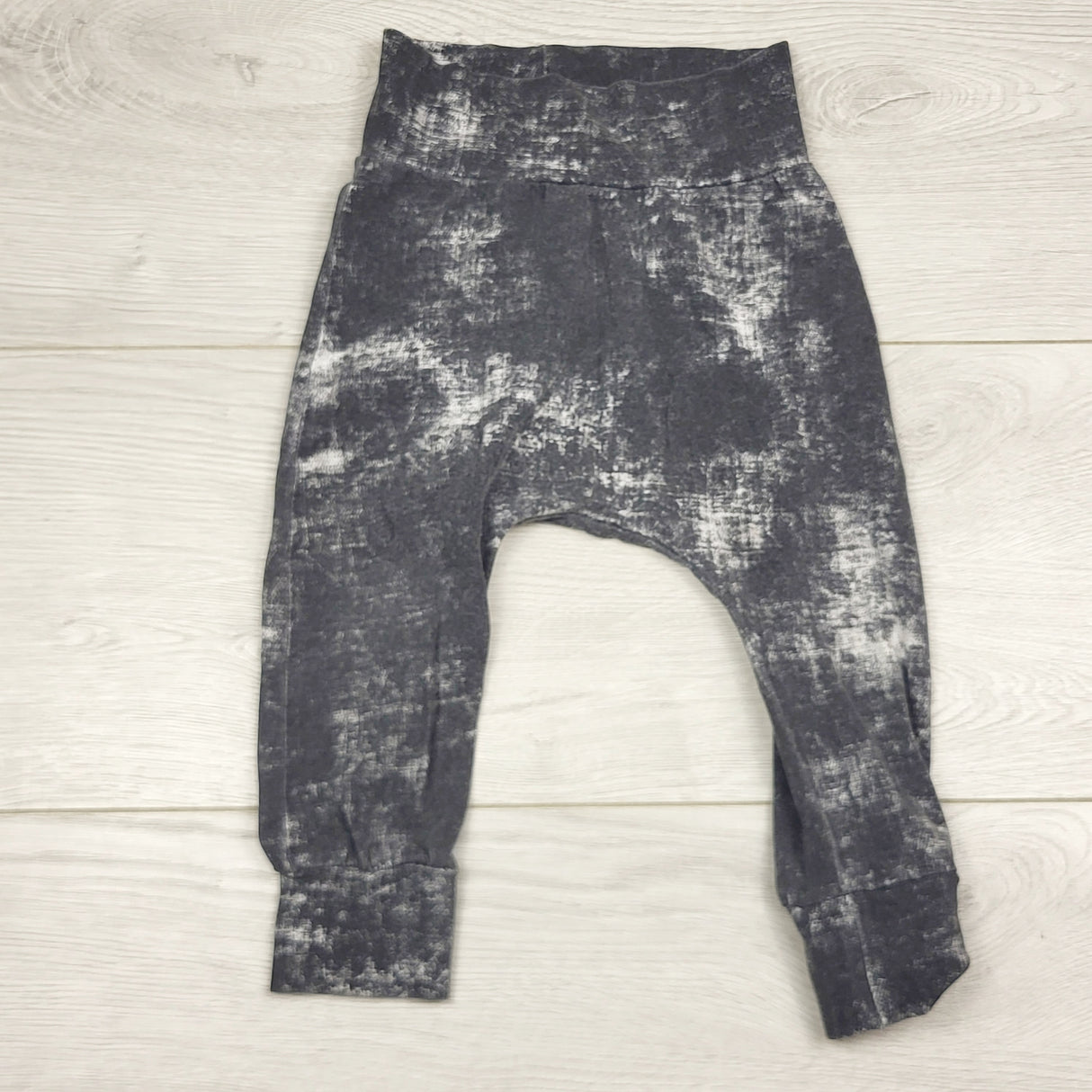 SPRCH1 - Three of a Kind grey handmade abstract pattern pants. Size 9-12 months