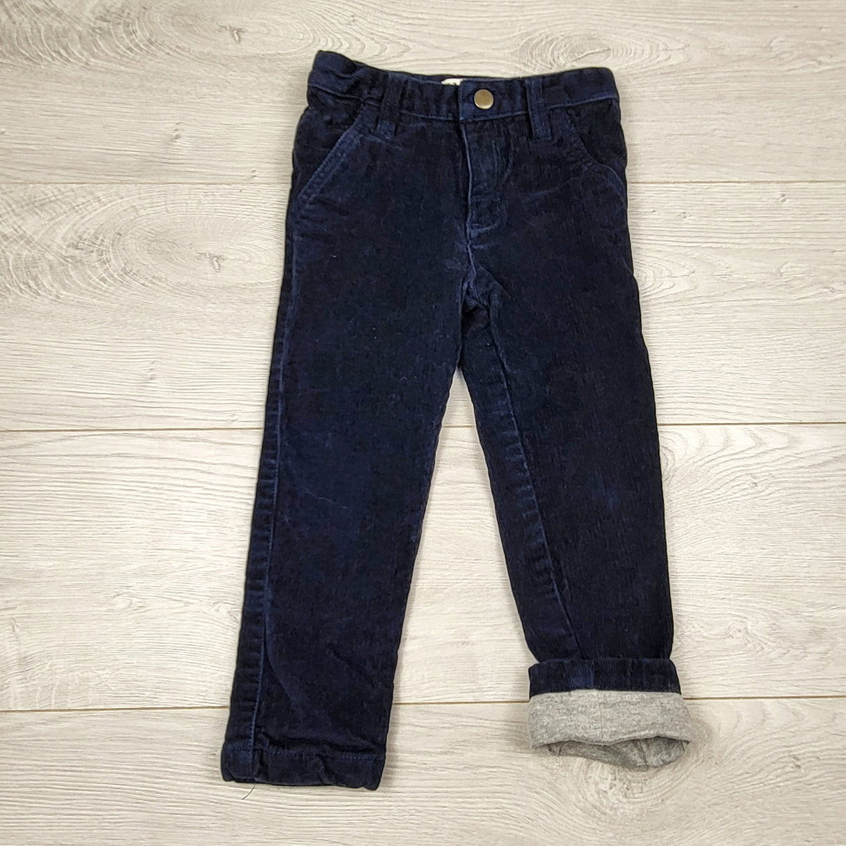 RMAZ33 - Hatley navy jersey lined corduroy pants. Size 3T