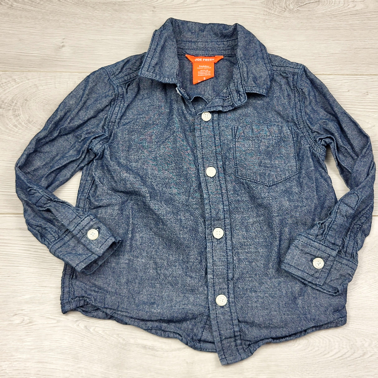 RMAZ33 - Joe chambray denim look button down shirt. Size 3T