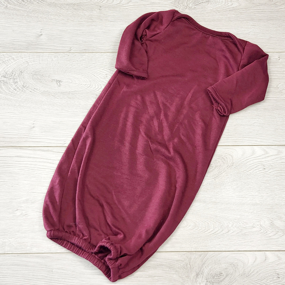 ECRS3 - Handmade burgundy sleep gown. Approx 0-6 months