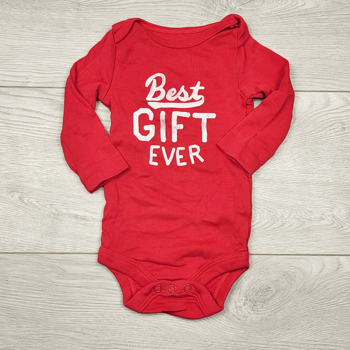 ECRS3 - Joe red "Best Gift Ever" bodysuit. Size 0-3 months