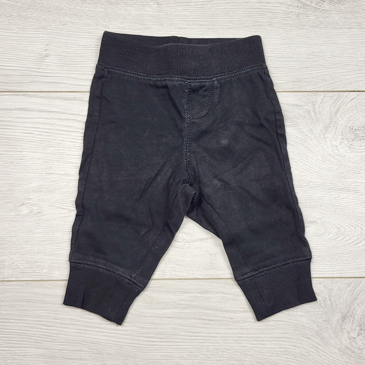 ECRS3 - George black cotton pants. Size 0-3 months