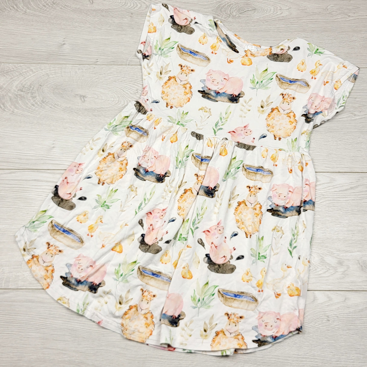 KTBL3- Vi and Jax bamboo twirl dress with farm animals. Size 4/5T