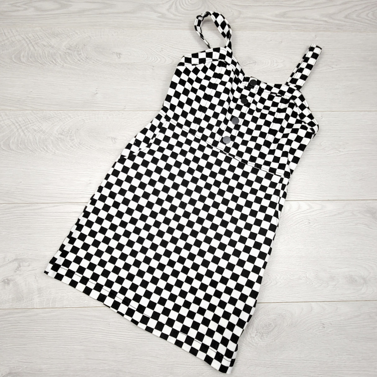 KTBL3 - My Sister's Closet black checkerboard sleeveless dress. Approx size 6/7