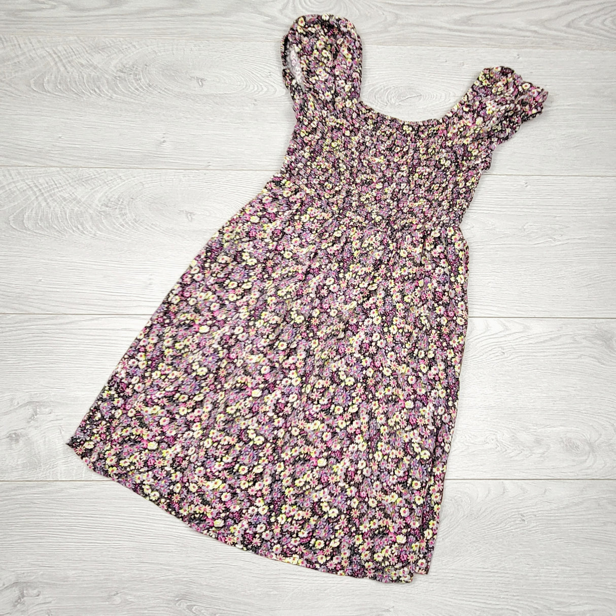 KTBL33 - George floral print rayon dress. Size 7