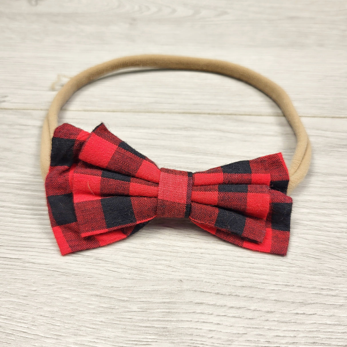 HBRK1 - Red plaid headband (large)