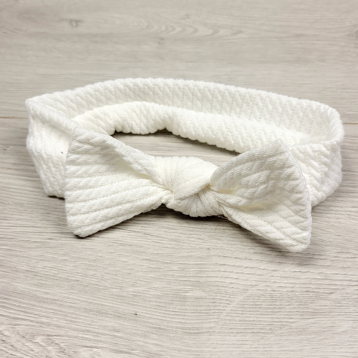 HBRK1 - White waffle knit headband