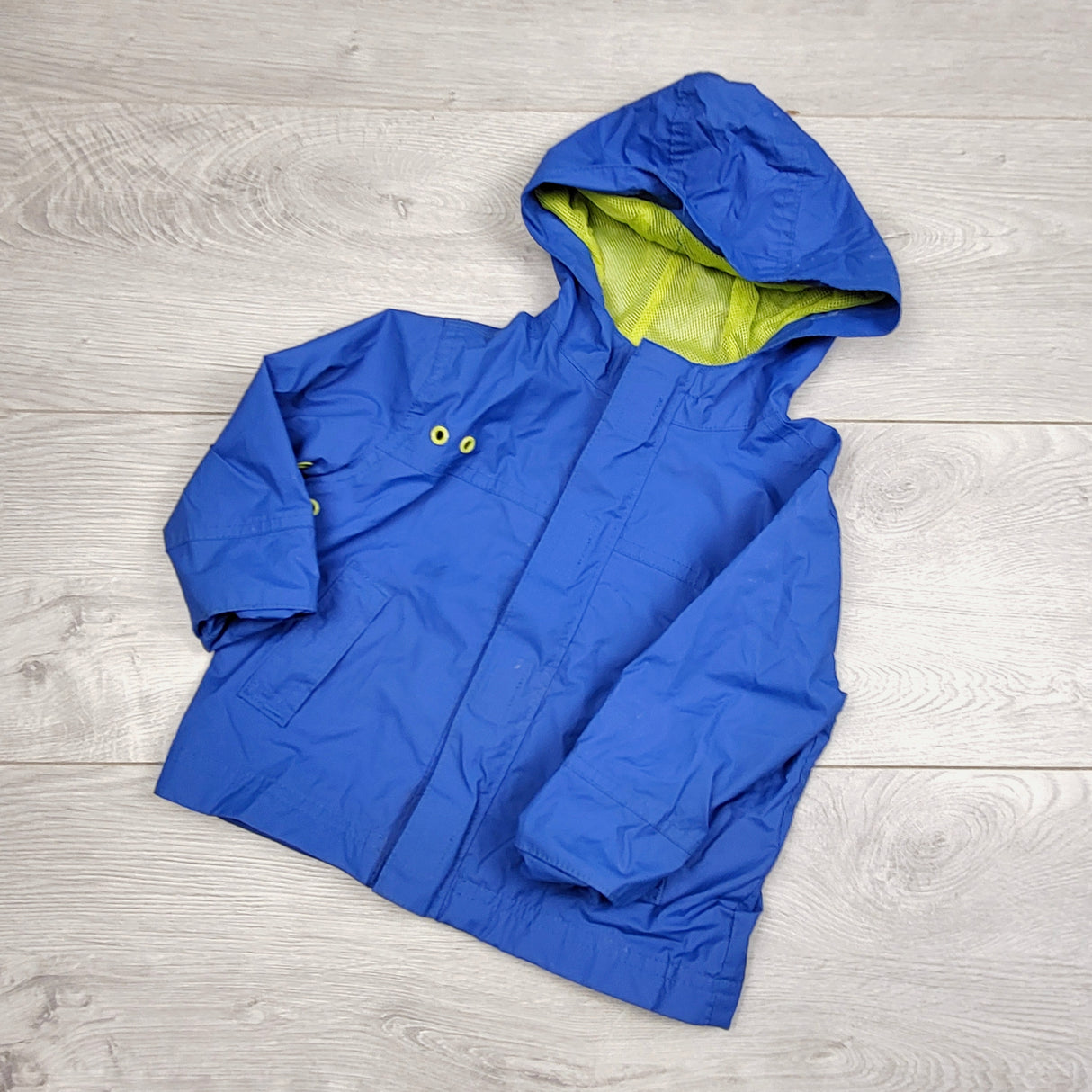 SPRCH2 - Athletic Works blue hooded rain jacket. Size 12 months