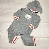 SPRCH2 - Roots grey Cozy Cabin romper. Size 6-12 months