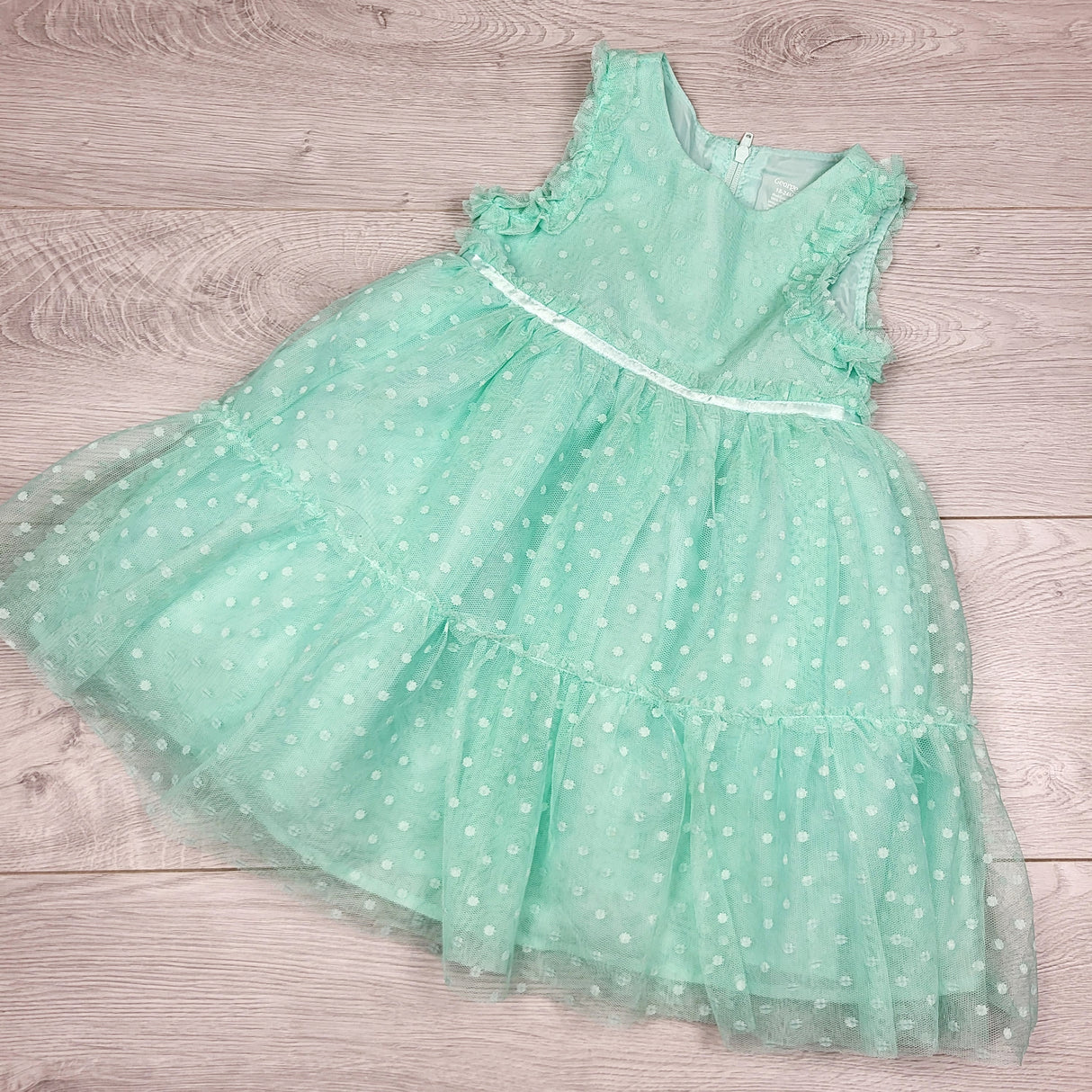 RBRSN1 - George mini green special occasion dress. Size 18-24 months