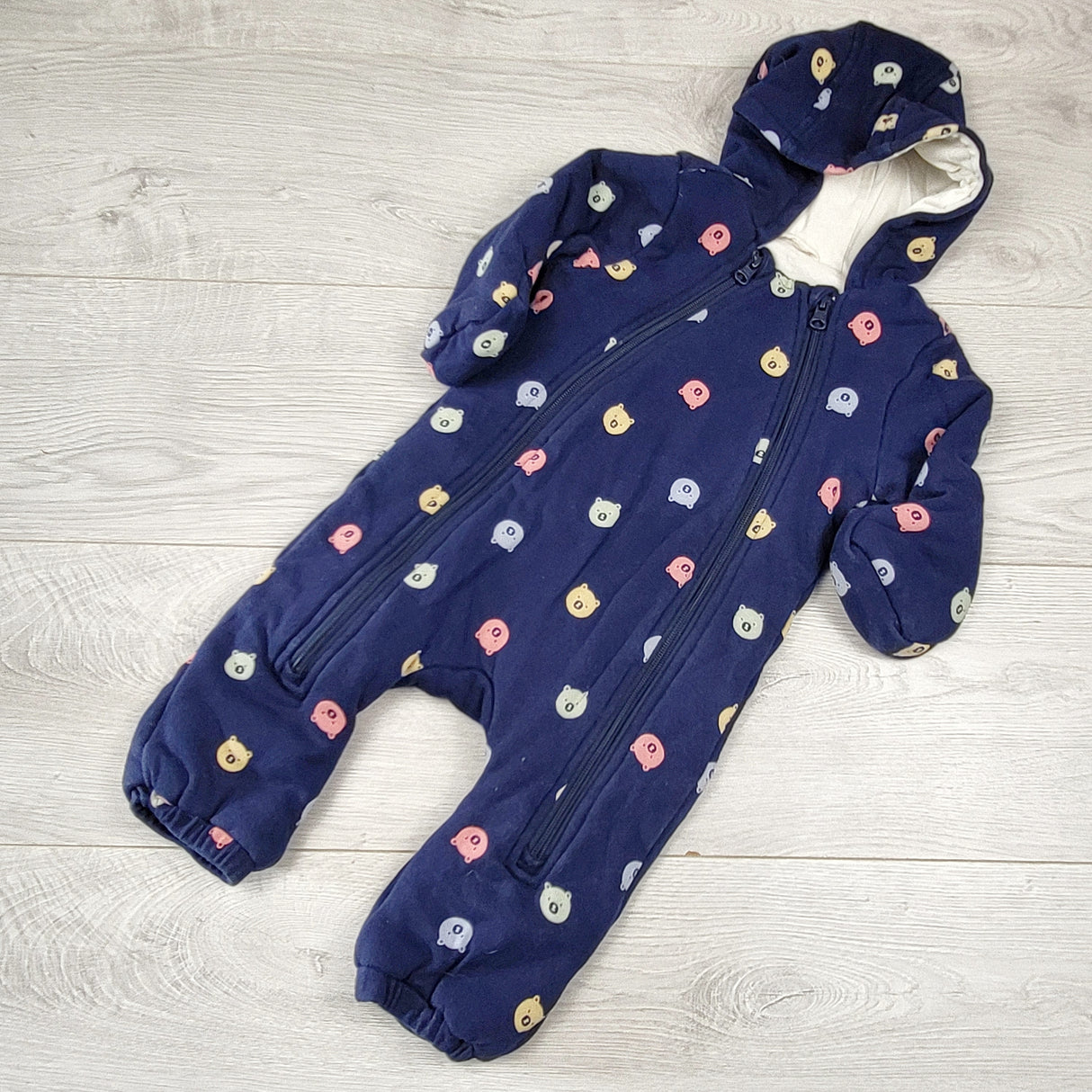 LMAC1 - Joe navy bunting suit with bears. Size 3-6 months