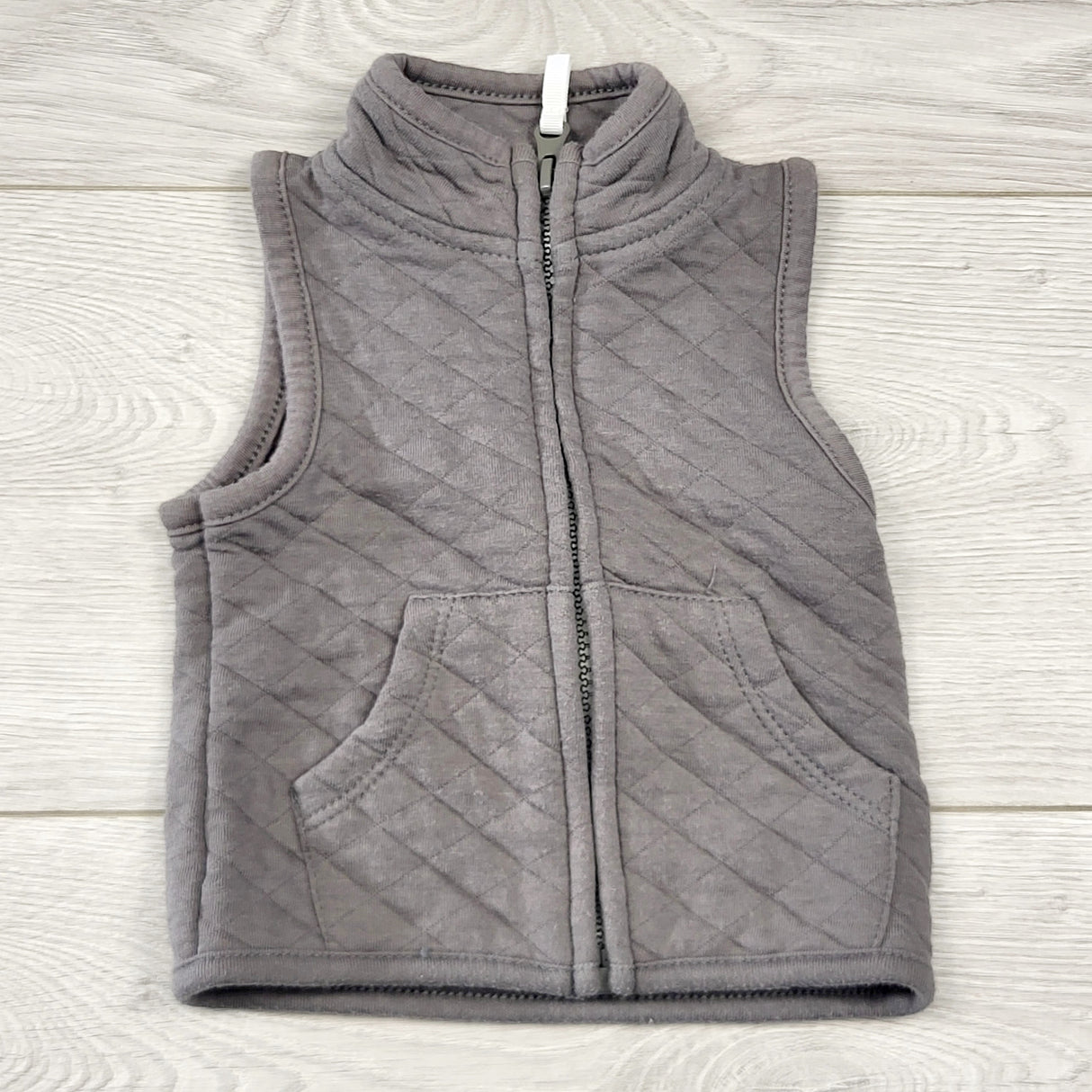 LMAC1 - Chick Pea grey quilted cotton vest. Size 0-3 months