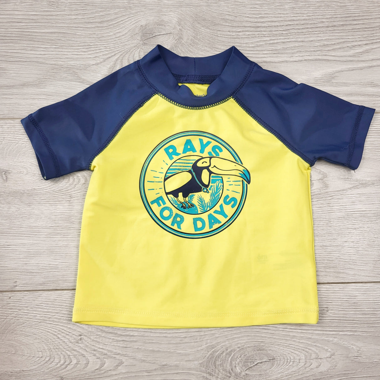 LMAC1 - Carters yellow and navy rash guard. Size 6 months