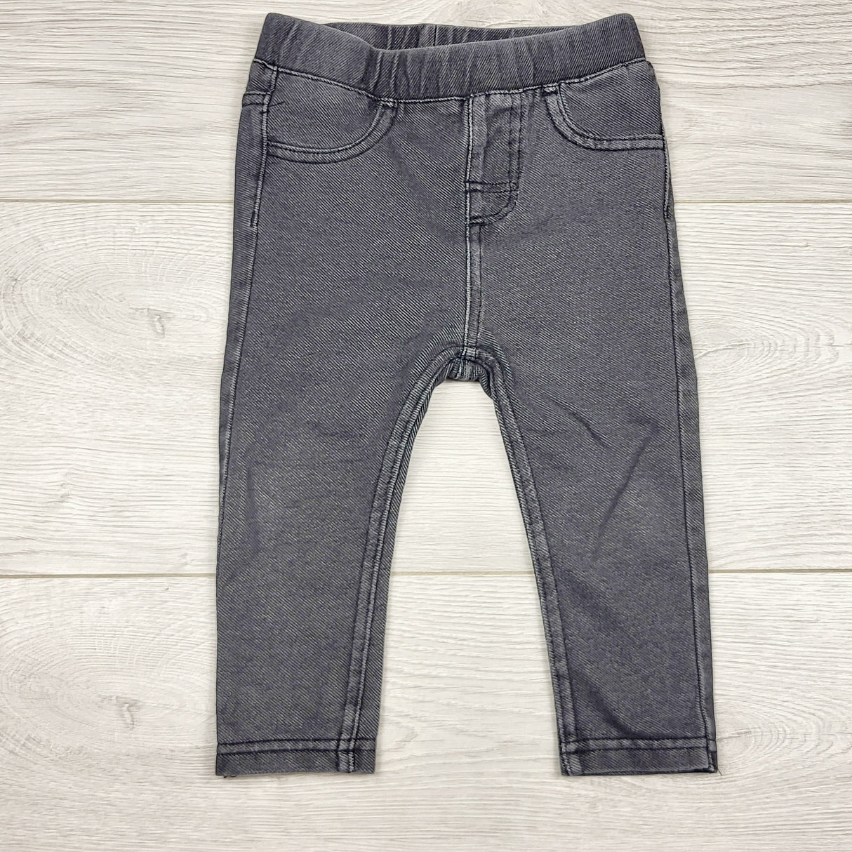 ECRS4- H and M grey denim look cotton leggings. Size 6-9 months