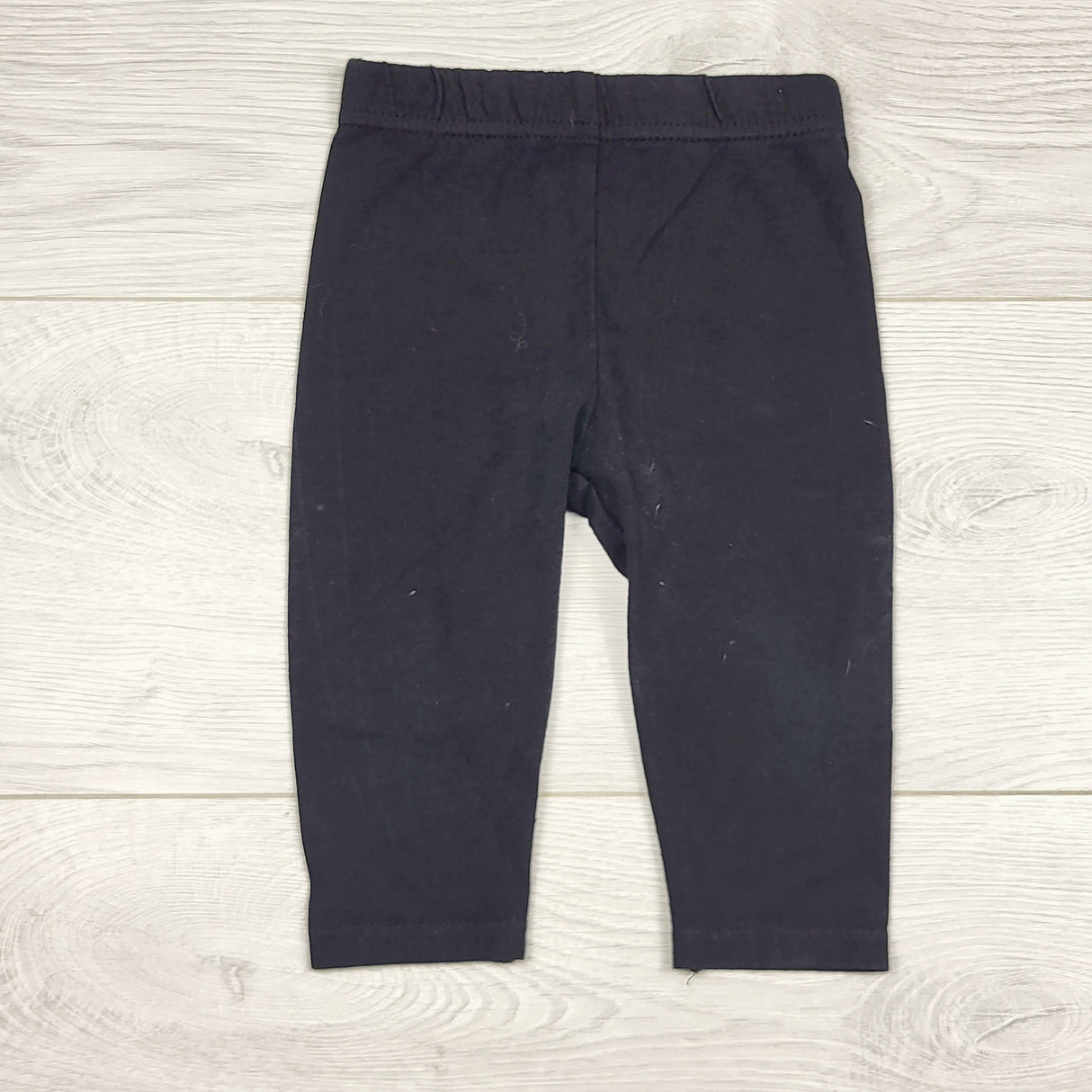 ECRS4 - Black cotton leggings. Size 12 months