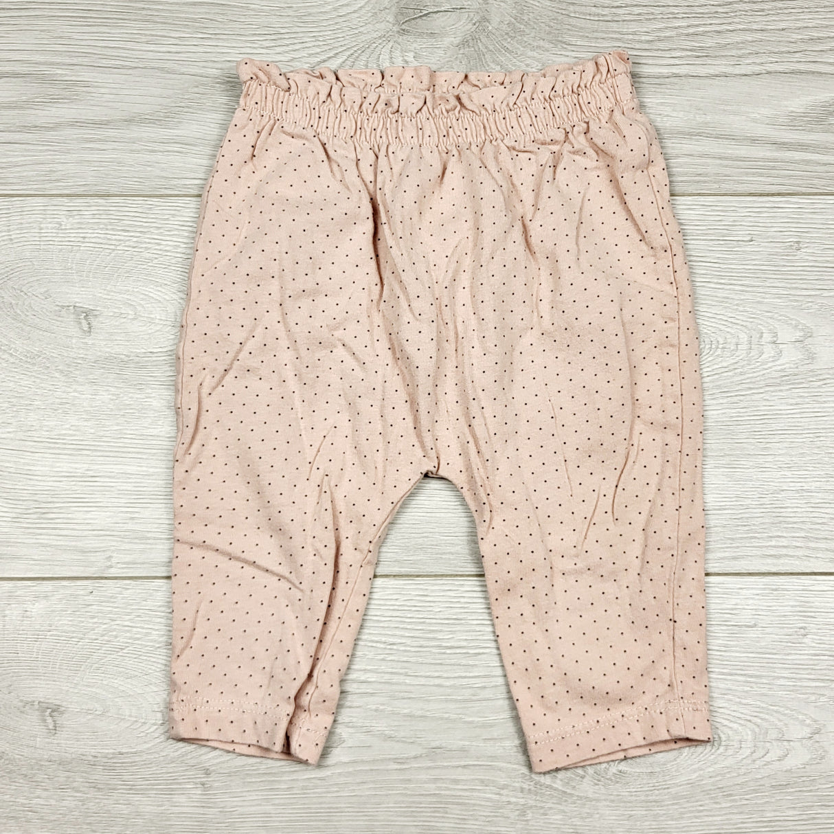 ECRS4 - Gap pink polka dot organic cotton pants with ruffle waist. Size 3-6 months