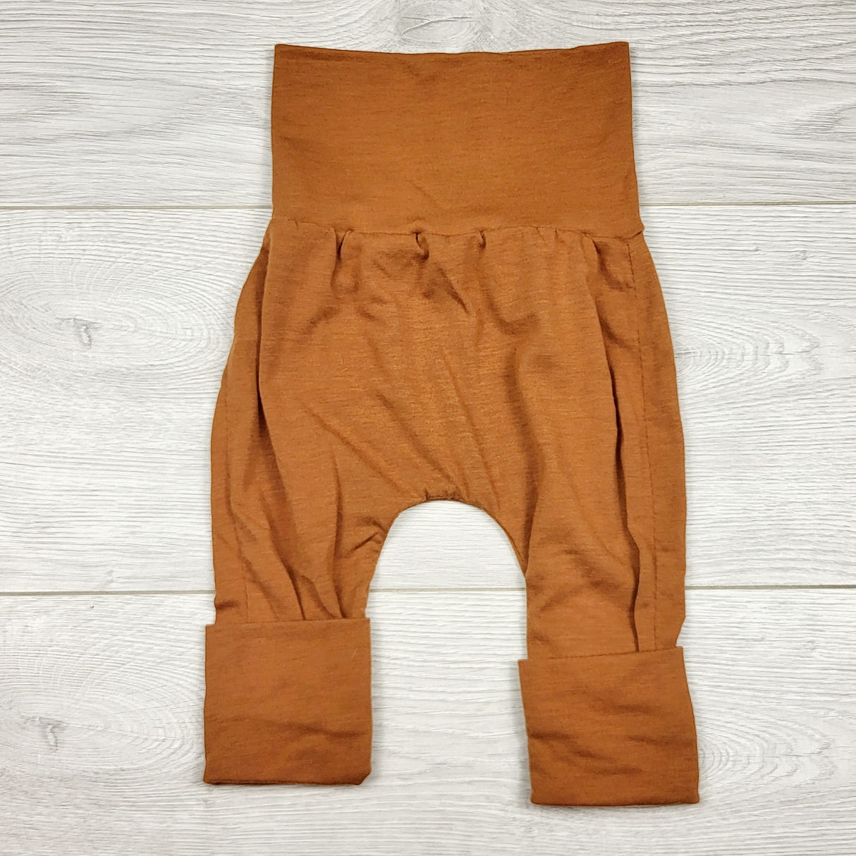 ECRS4 - Handmade tan grow with me pants. Approx 6 to 18 months