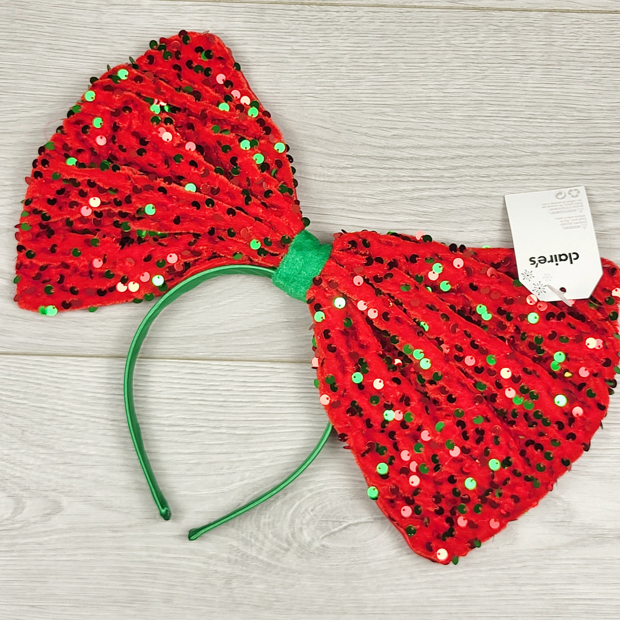 CKFT1 - NEW - Claire's holiday themed oversized bow headband