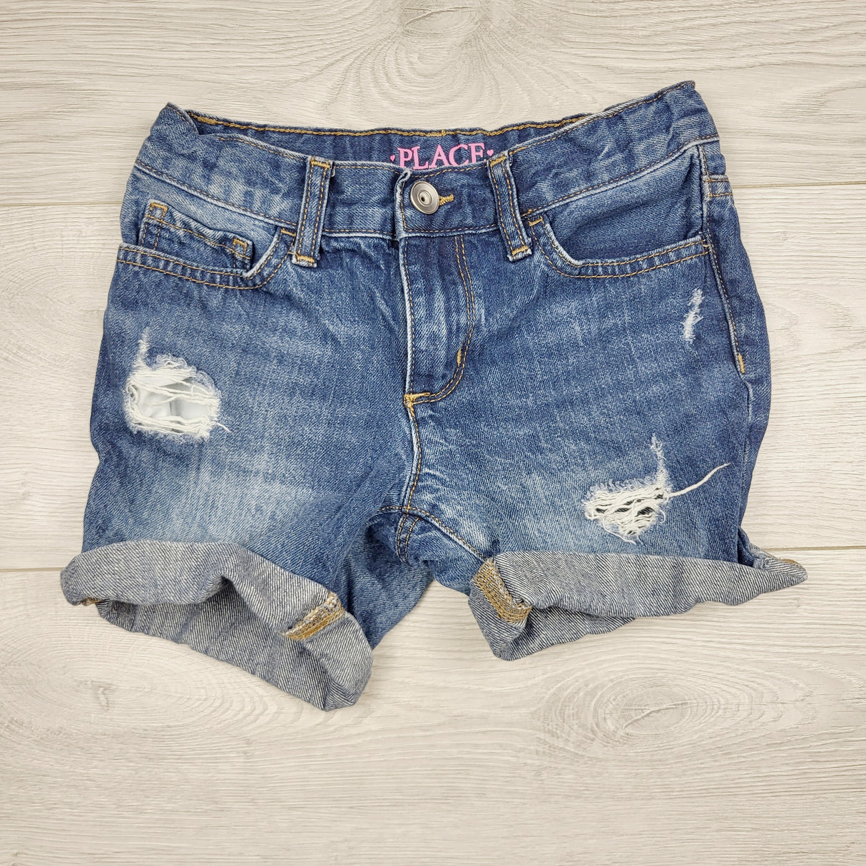 BVRN1 - Children's Place distressed jean shorts. Size 6X/7