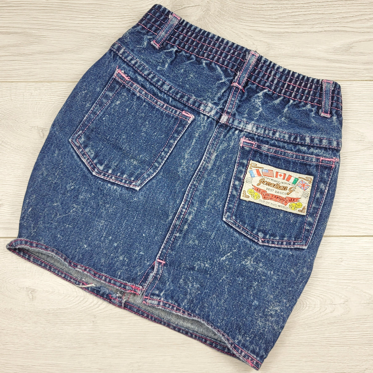 BVRN1 - Vintage 1990s Jonathan G acid wash jean skirt. Size 4T