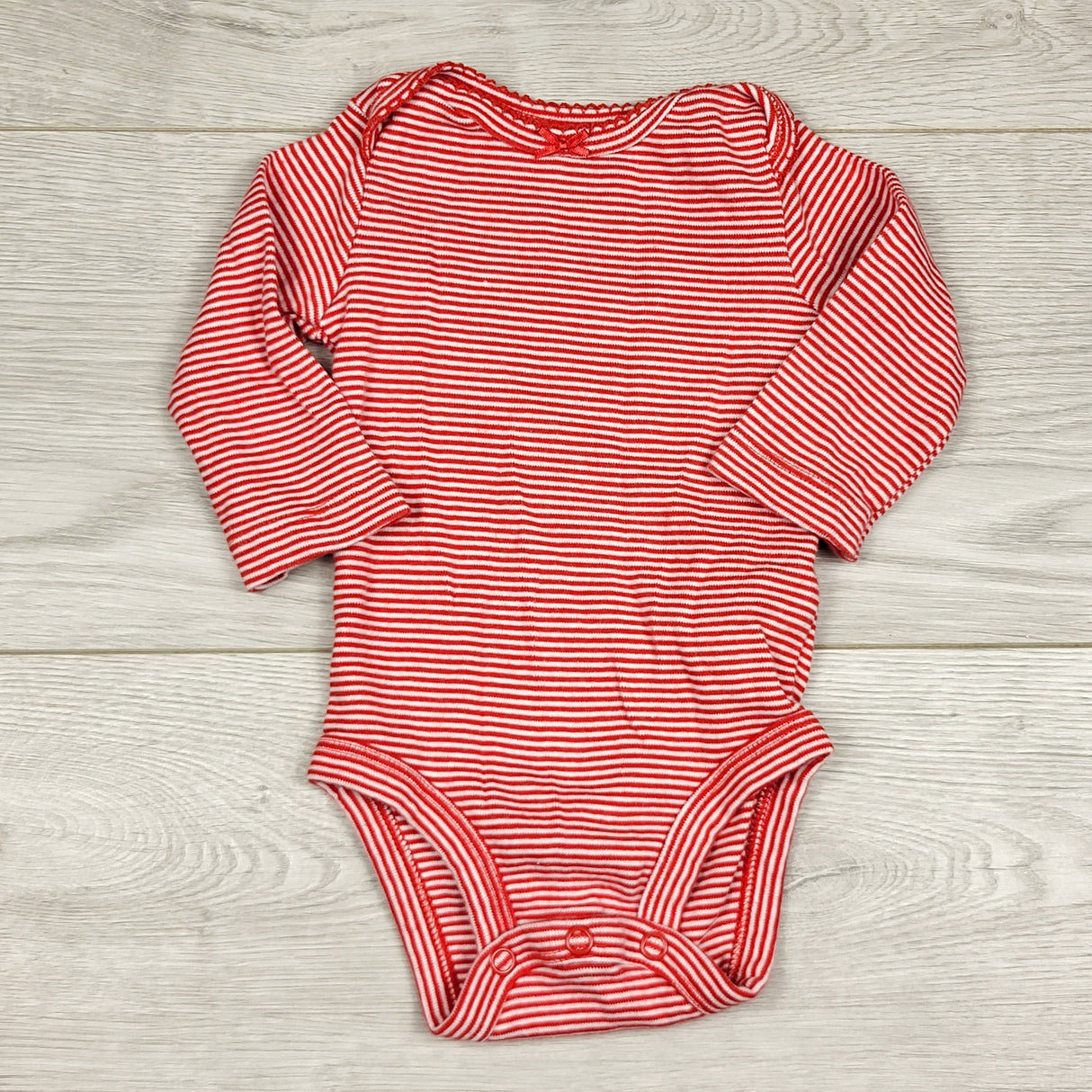 COWN1 - Carters red striped bodysuit. Size 3 months