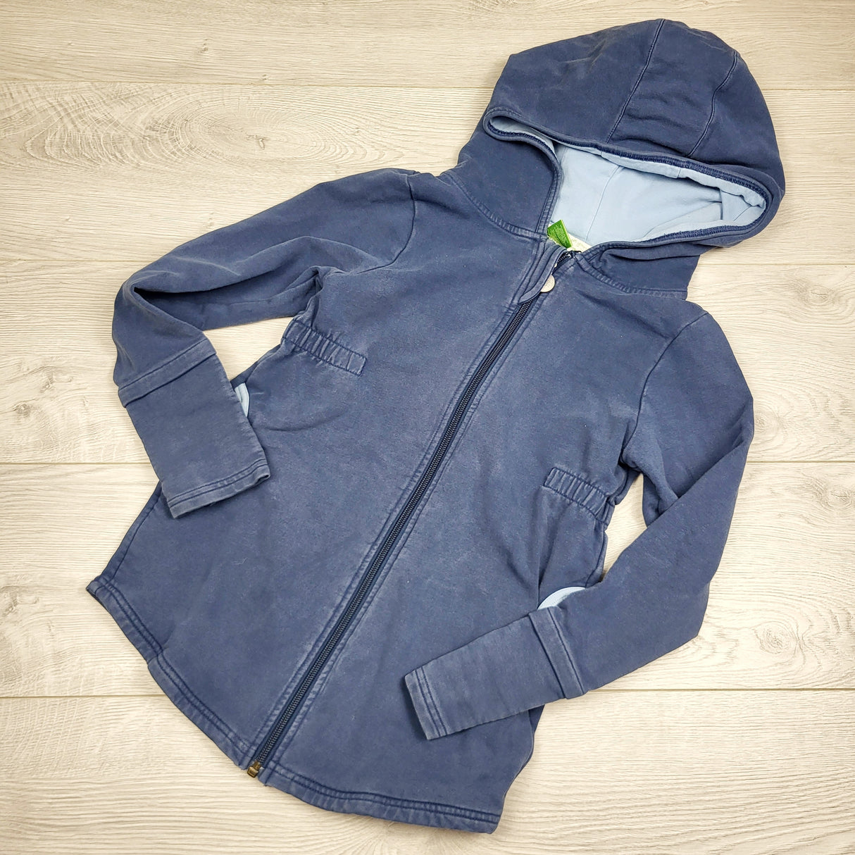 JDT1 - Peekaboo Beans steel blue zippered hoodie. Size 10