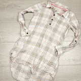 BVRN2 - L.O.G.G. white plaid dress. Size 8/9