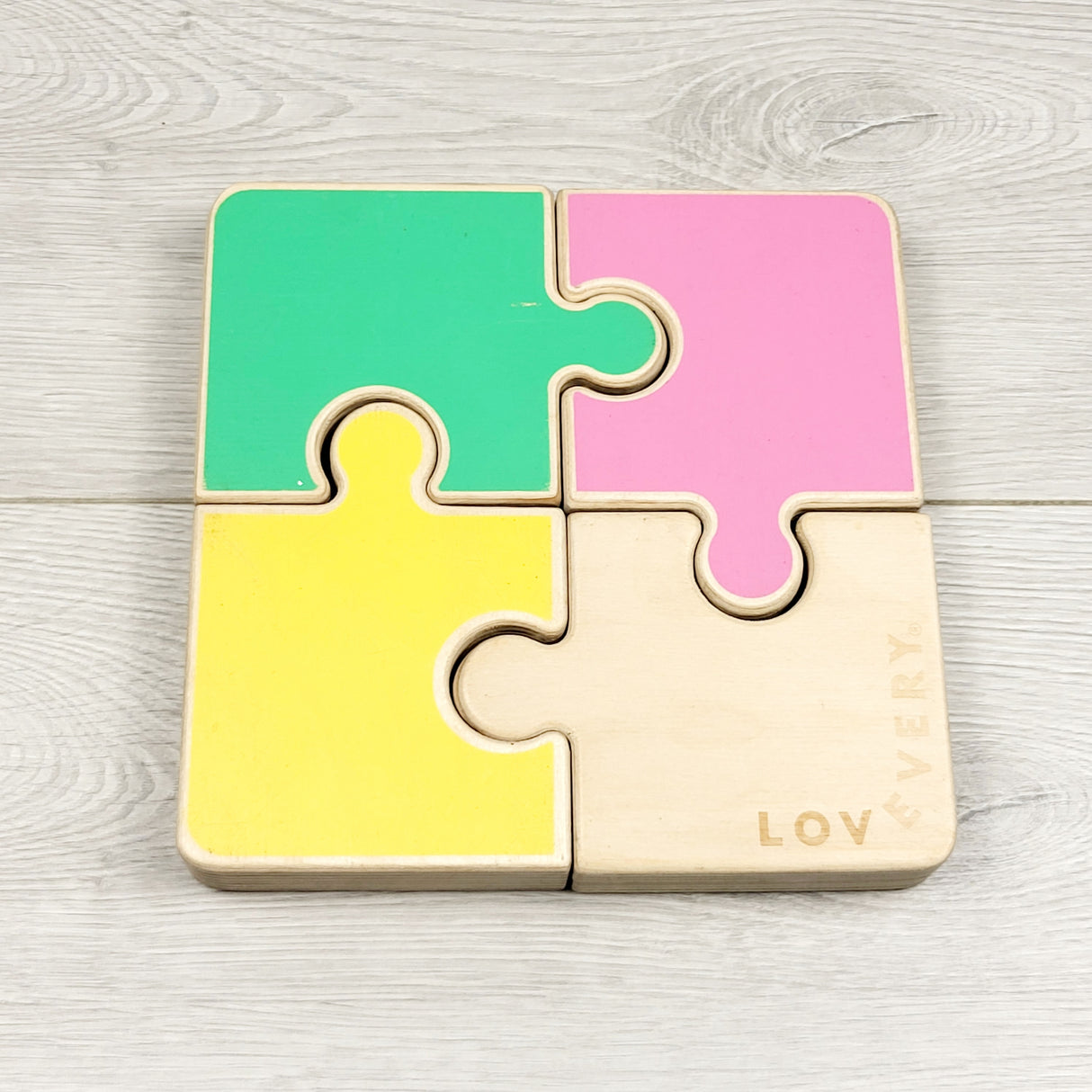 ADAL1 - Lovevery Chunky Wooden Jigsaw Puzzle (different colours on each side)