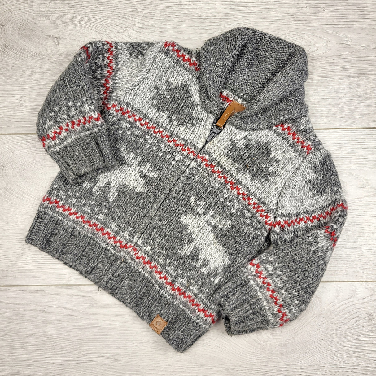 JMCL1 - Canadiana sweater coat. Size 12-18 months