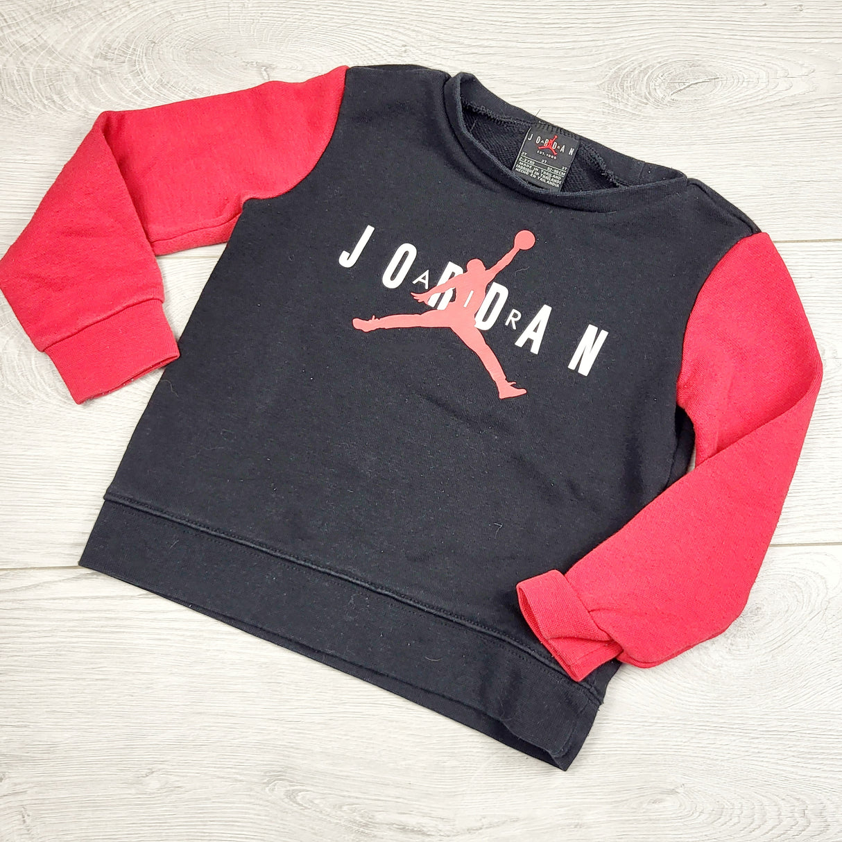 DMKY1 - Air Jordan red and black sweatshirt. Size 2/3T