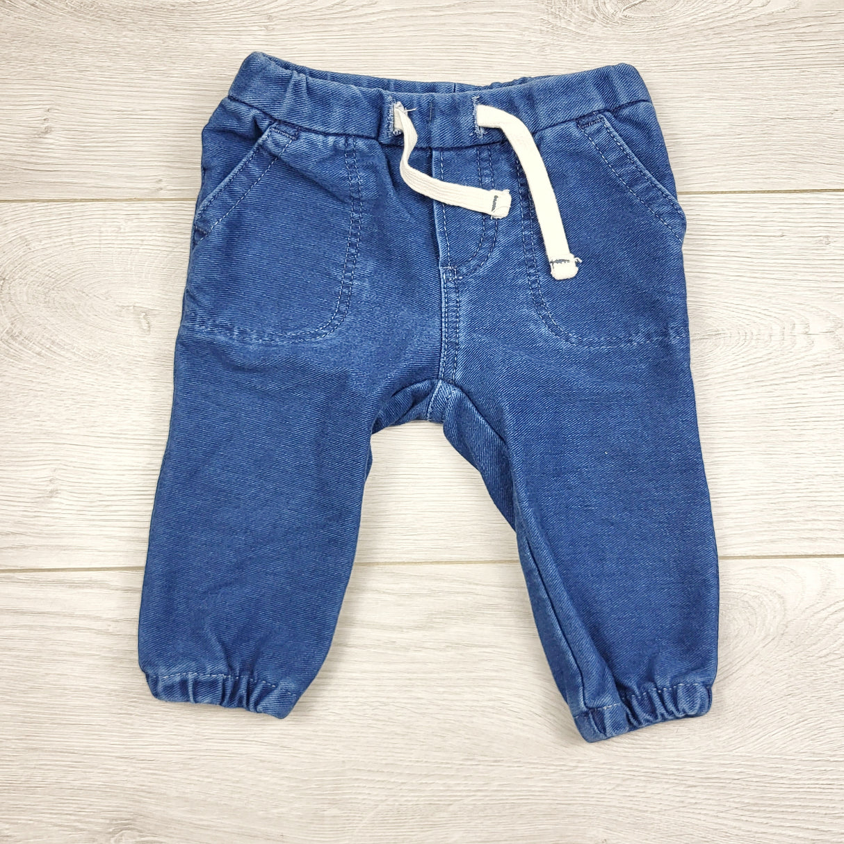 LMAC2 - Gap denim look drawstring pants. Size 3-6 months