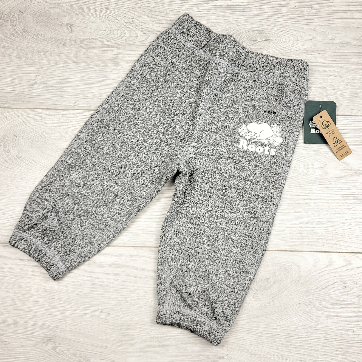 LMAC2 - NEW - Roots grey cotton pants. Size 6-12 months