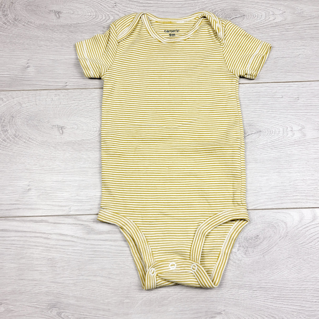 LMAC2 - Carters golden yellow striped bodysuit. Size 9 months