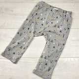 RUBH1 - Krickets grey patterned cotton pants. Size 18 months