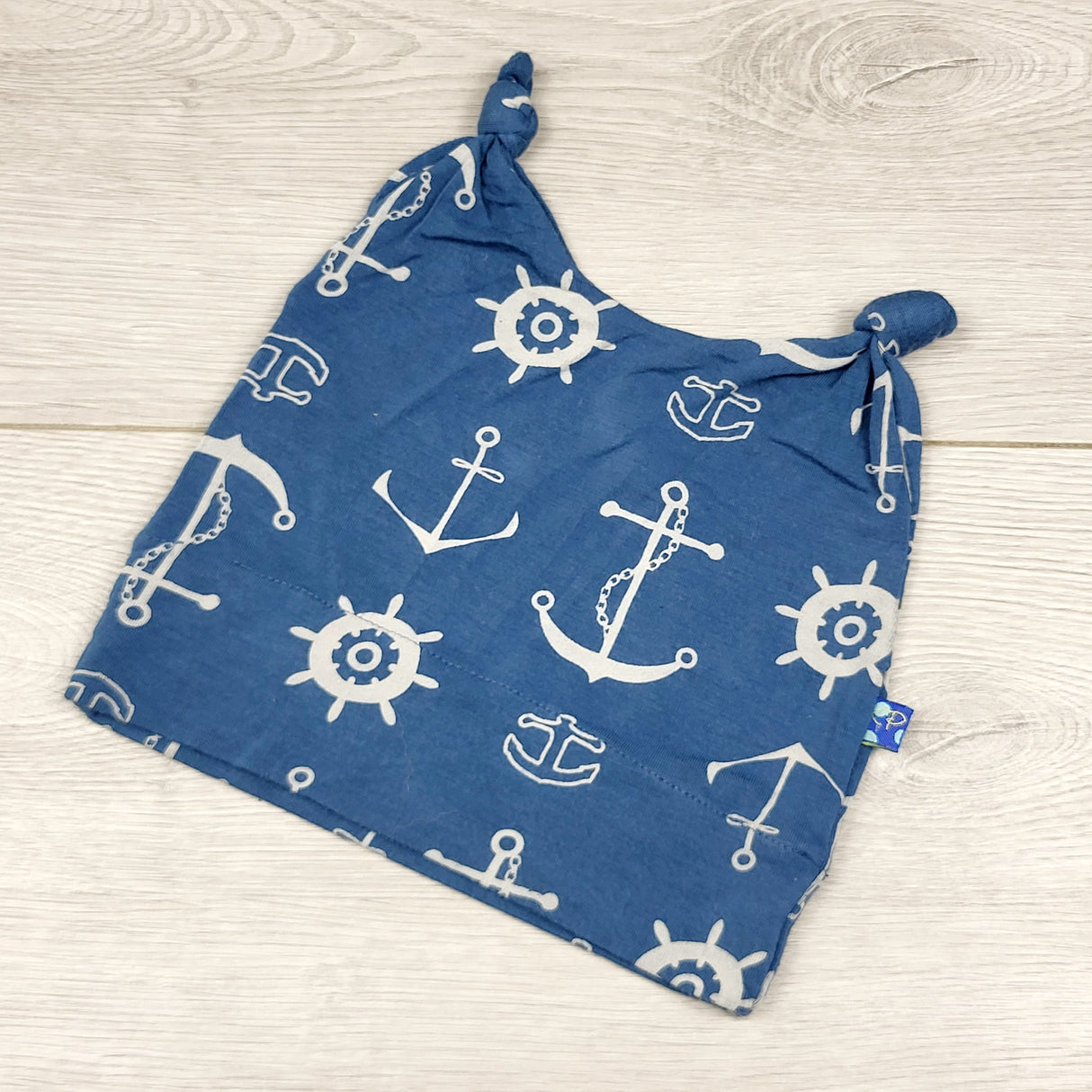 DMKY2 - Kickee Pants double knot bamboo hat with nautical theme. Size 12-24 months