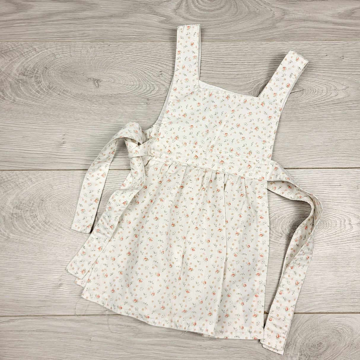 DMKY22 - Handmade floral print apron dress (slips over top and ties on both sides)