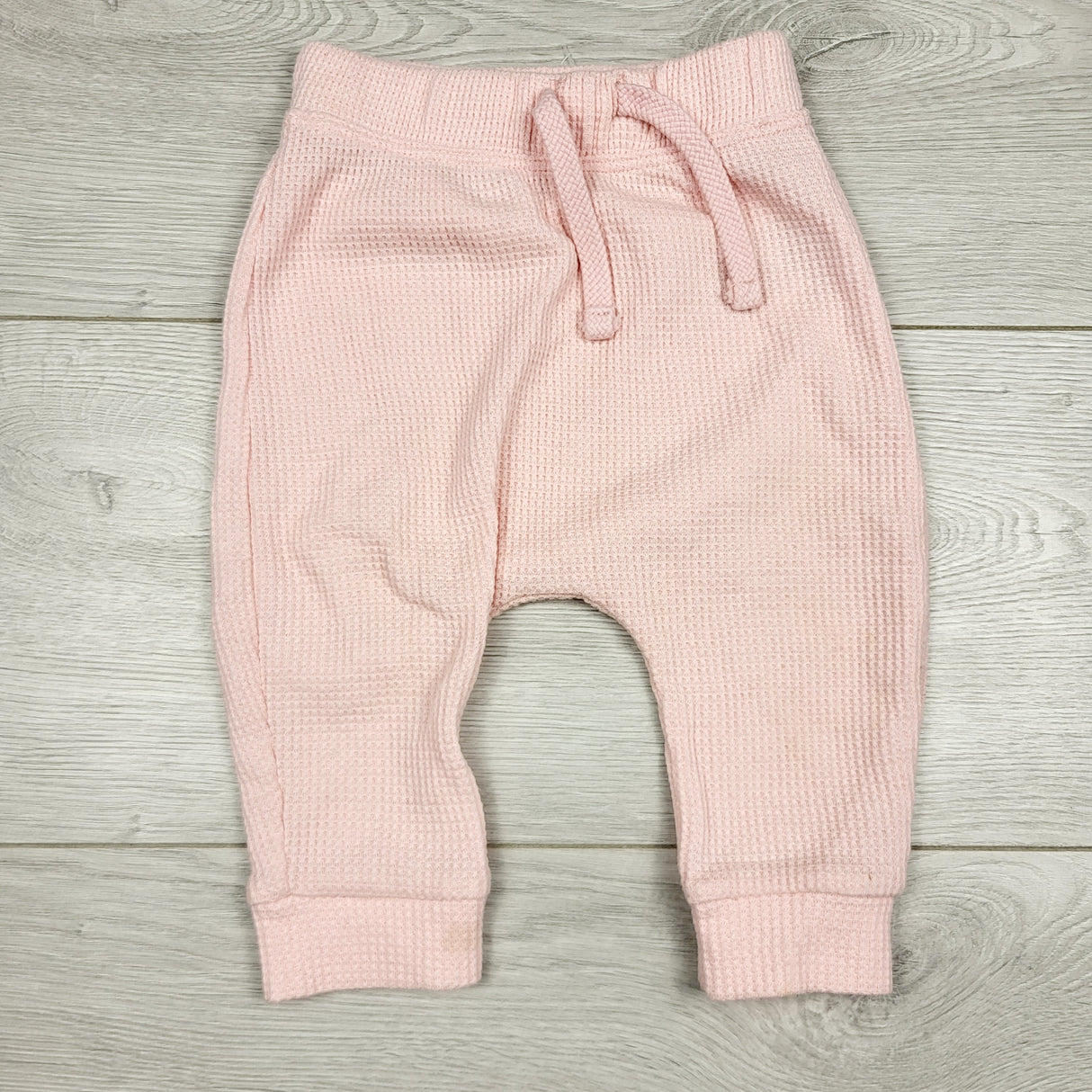 DMKY22 - Old Navy pink waffle knit pants. Size 3-6 months