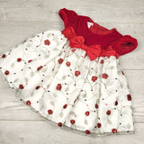 CCRT2 - Bonnie Baby red and white floral print special occasion dress. Approx 6-12 months