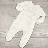 CCRT2 - Joe white and pink "Twinkle Twinkle Little Star" cotton sleeper. Size 6-9 months