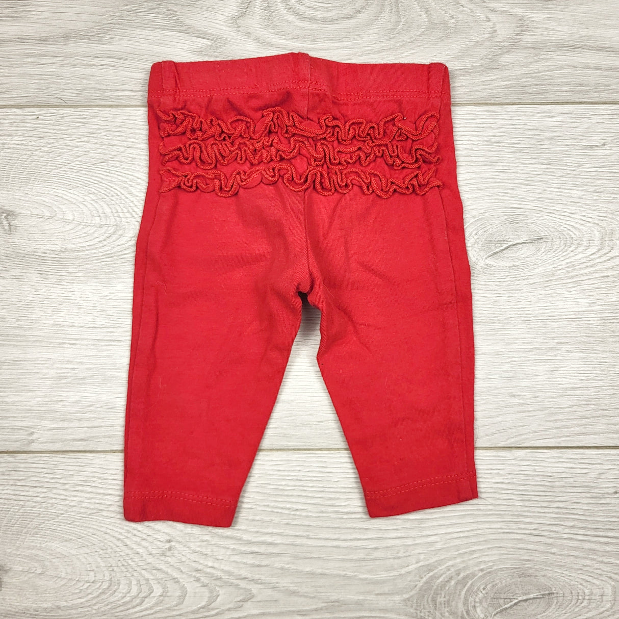 BVRN44 - George red leggings with ruffle bum. Size 0-3 months