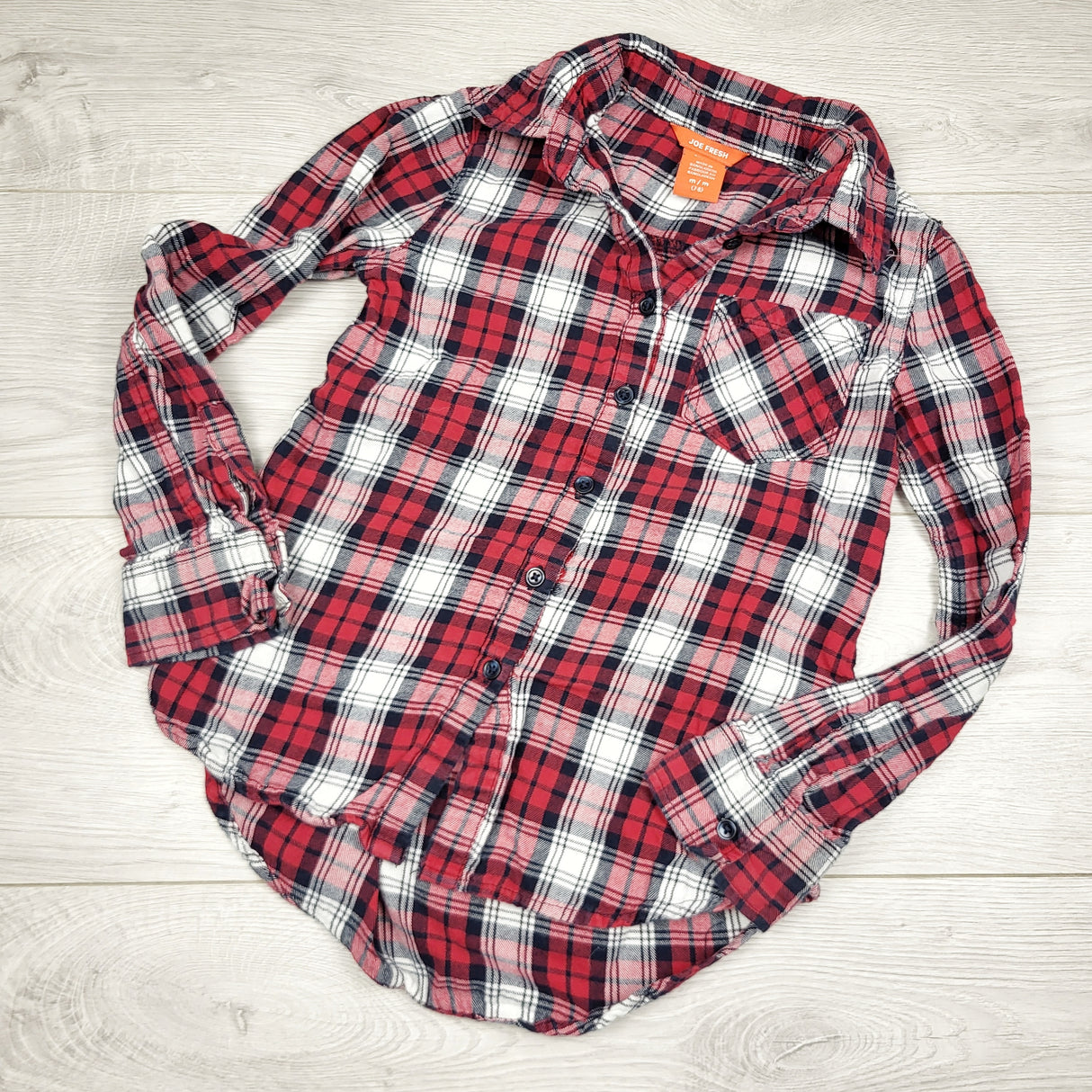 ADAL2 - Joe red plaid button down top. Girls size 7/8