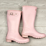 JKZ2 - Hunter matte pink rain boots. Youth size 3